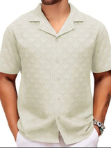 Men's Plus Size Button Down Short Sleeve Shirt - Trendsi - Flyclothing LLC