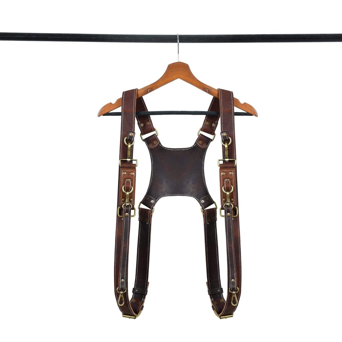 Goat Leather Dual Camera Harness - Classy Leather Bags - Flyclothing LLC
