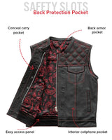 Downside Men's Motorcycle Leather Vest - First Manufacturing Company - Flyclothing LLC