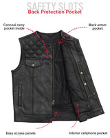 12 Gauge Men's Motorcycle Leather Vest - First Manufacturing Company - Flyclothing LLC