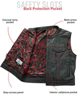 The Club Cut Men's Motorcycle Leather Vest, Multiple Color Options - First Manufacturing Company - Flyclothing LLC