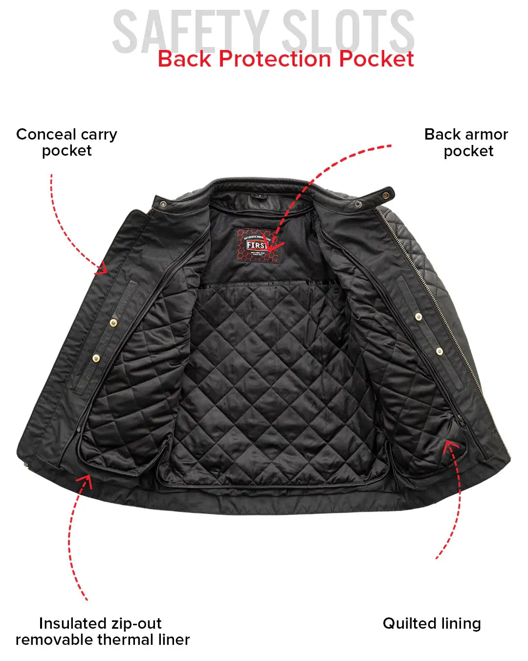 Grand Prix - Men's Leather Motorcycle Jacket - First Manufacturing Company - Flyclothing LLC
