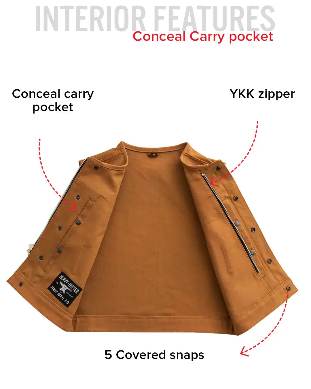 Lowside Duck Men's Motorcycle Canvas Vest - First Manufacturing Company - Flyclothing LLC