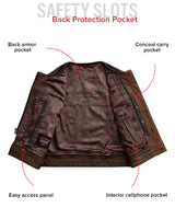 Lowside Rider Men's Motorcycle Leather Vest - First Manufacturing Company - Flyclothing LLC