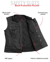 Jessica Perforated Women's Motorcycle Leather Vest - First Manufacturing Company - Flyclothing LLC