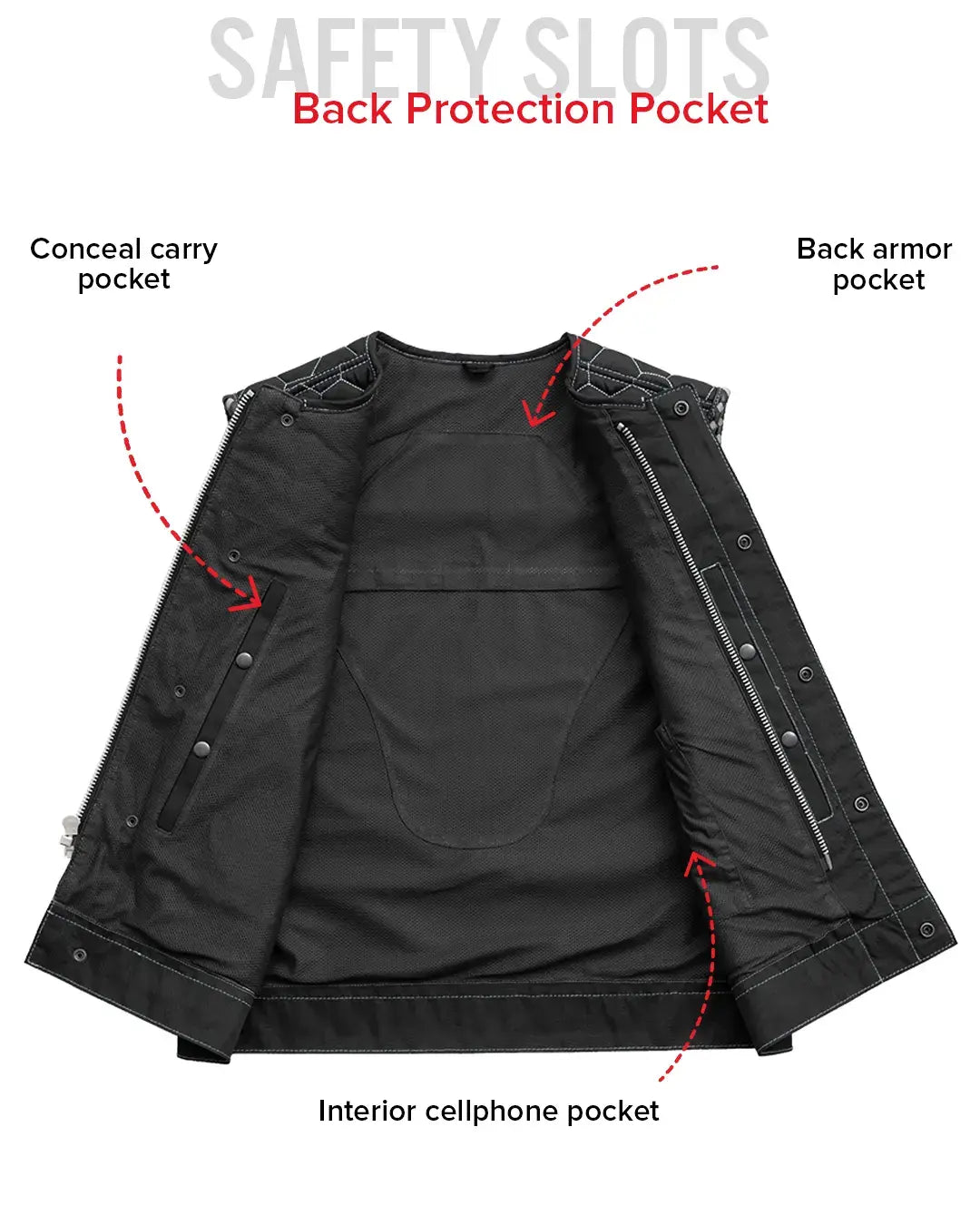 Hornet Moto Mesh Men's Club Style Vest - First Manufacturing Company - Flyclothing LLC