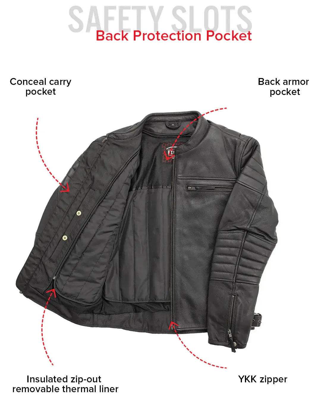 Commuter Men's Motorcycle Leather Jacket - First Manufacturing Company - Flyclothing LLC