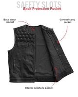 Hornet Perforated Men's Club Style Leather Vest - First Manufacturing Company - Flyclothing LLC