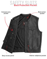 Blaster Men's Leather Motorcycle Vest - First Manufacturing Company - Flyclothing LLC
