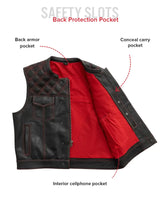 Upside Perforated Men's Club Style Leather Vest - First Manufacturing Company - Flyclothing LLC