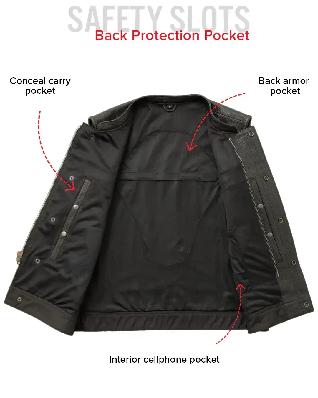Lowside Men's Perforated Motorcycle Leather Vest - First Manufacturing Company - Flyclothing LLC