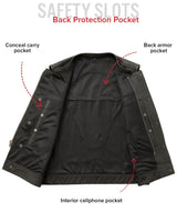 Lowside Men's Perforated Motorcycle Leather Vest - First Manufacturing Company - Flyclothing LLC