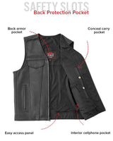 Badlands Men's Motorcycle Leather Vest - First Manufacturing Company - Flyclothing LLC