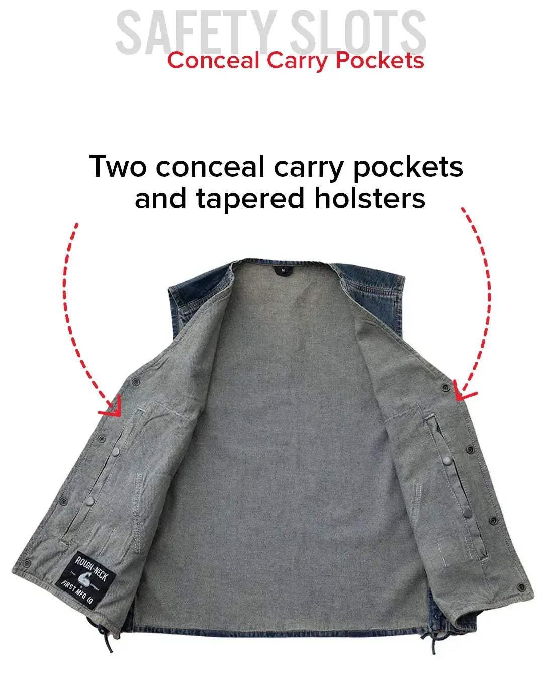 Gambler Men's Motorcycle Denim Vest - First Manufacturing Company - Flyclothing LLC