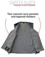 Gambler Men's Motorcycle Denim Vest - First Manufacturing Company - Flyclothing LLC