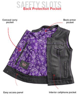 Jessica Women's Motorcycle Leather Vest - Purple - Limited Edition - First Manufacturing Company - Flyclothing LLC