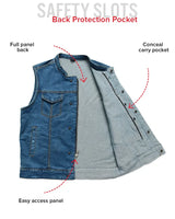 Havoc Men's Denim Motorcycle Vest - First Manufacturing Company - Flyclothing LLC