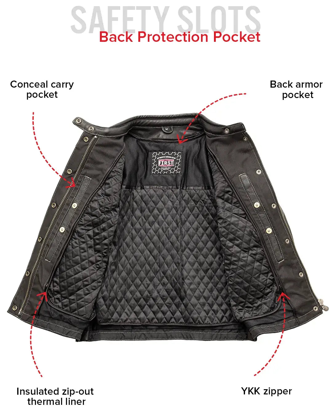Outlander - Women's Motorcycle Leather Jacket - First Manufacturing Company - Flyclothing LLC