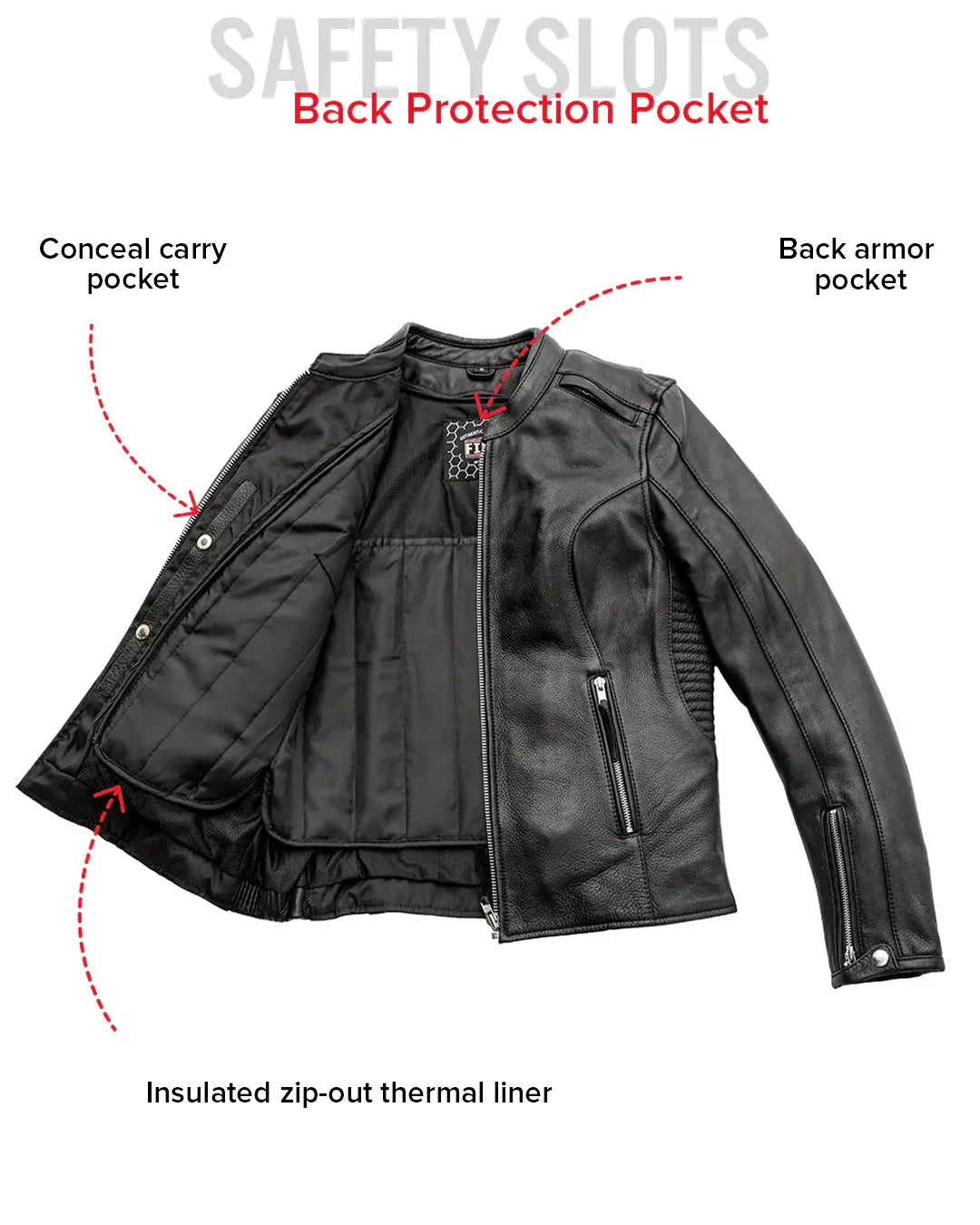 Cyclone - Women's Motorcycle Leather Jacket - First Manufacturing Company - Flyclothing LLC