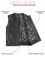 Bandit Men's Leather Motorcycle Vest - First Manufacturing Company - Flyclothing LLC