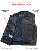 The Cut Men's Motorcycle Leather Vest, Multiple Color Options - First Manufacturing Company - Flyclothing LLC