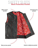 Bandit Men's Leather Motorcycle Vest - First Manufacturing Company - Flyclothing LLC