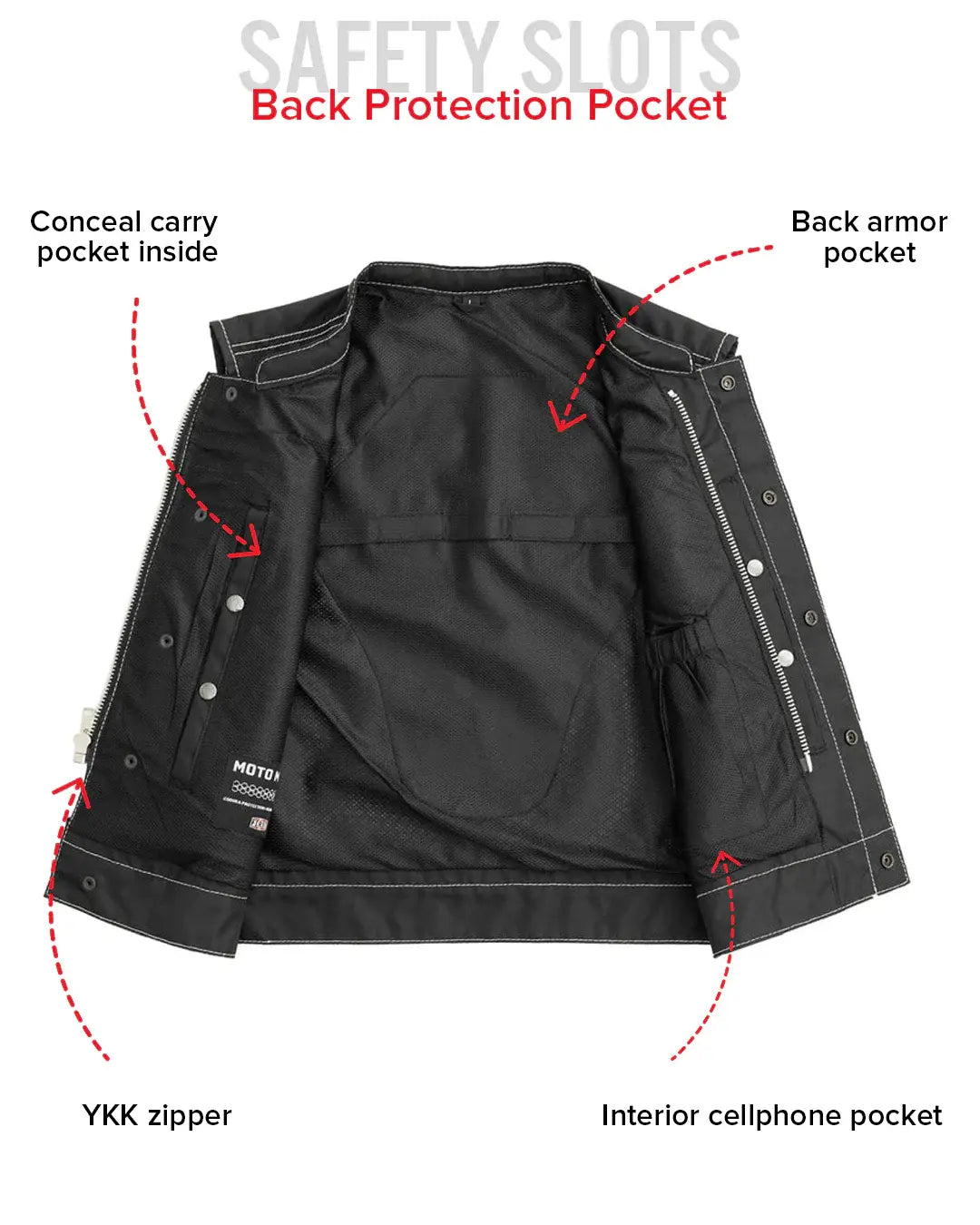Lowrider Moto Mesh Men's Motorcycle Vest - First Manufacturing Company - Flyclothing LLC