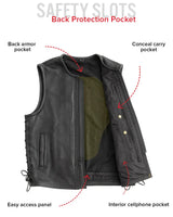 Venom Men's Motorcycle Leather Vest - First Manufacturing Company - Flyclothing LLC