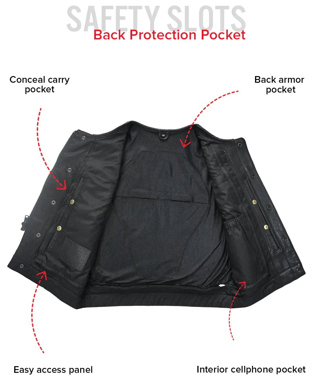 Lowside Men's Motorcycle Leather Vest - First Manufacturing Company - Flyclothing LLC