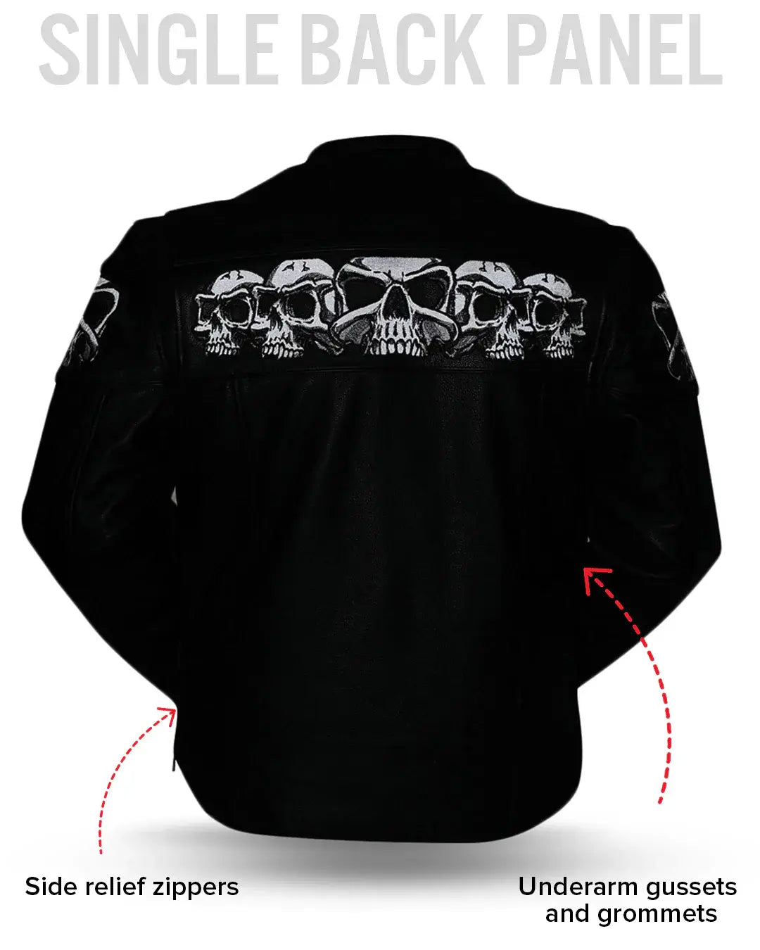Savage Skulls Men's Motorcycle Leather Jacket - First Manufacturing Company - Flyclothing LLC