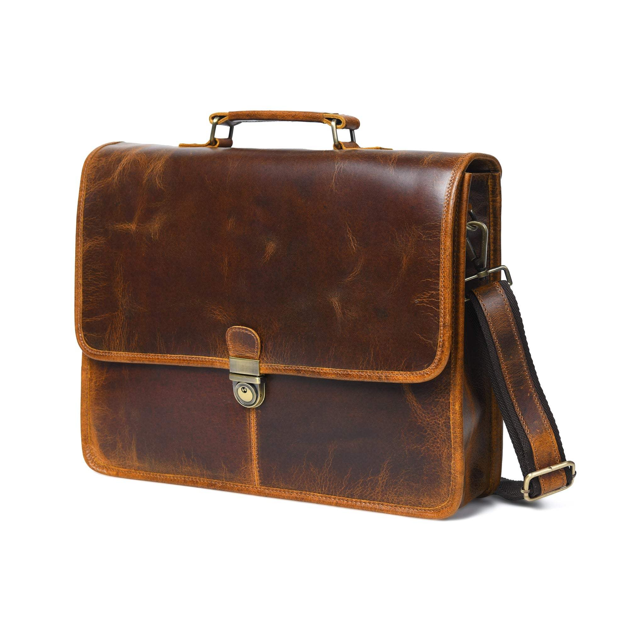 Buffalo Leather Executive Briefcase - Classy Leather Bags - Flyclothing LLC