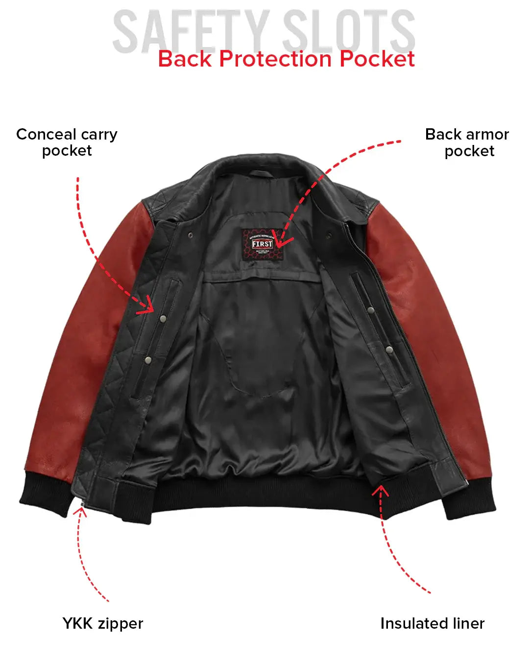 Moto Bomber Two Tone Men's Leather Jacket - First Manufacturing Company - Flyclothing LLC
