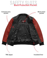Moto Bomber Two Tone Men's Leather Jacket - First Manufacturing Company - Flyclothing LLC