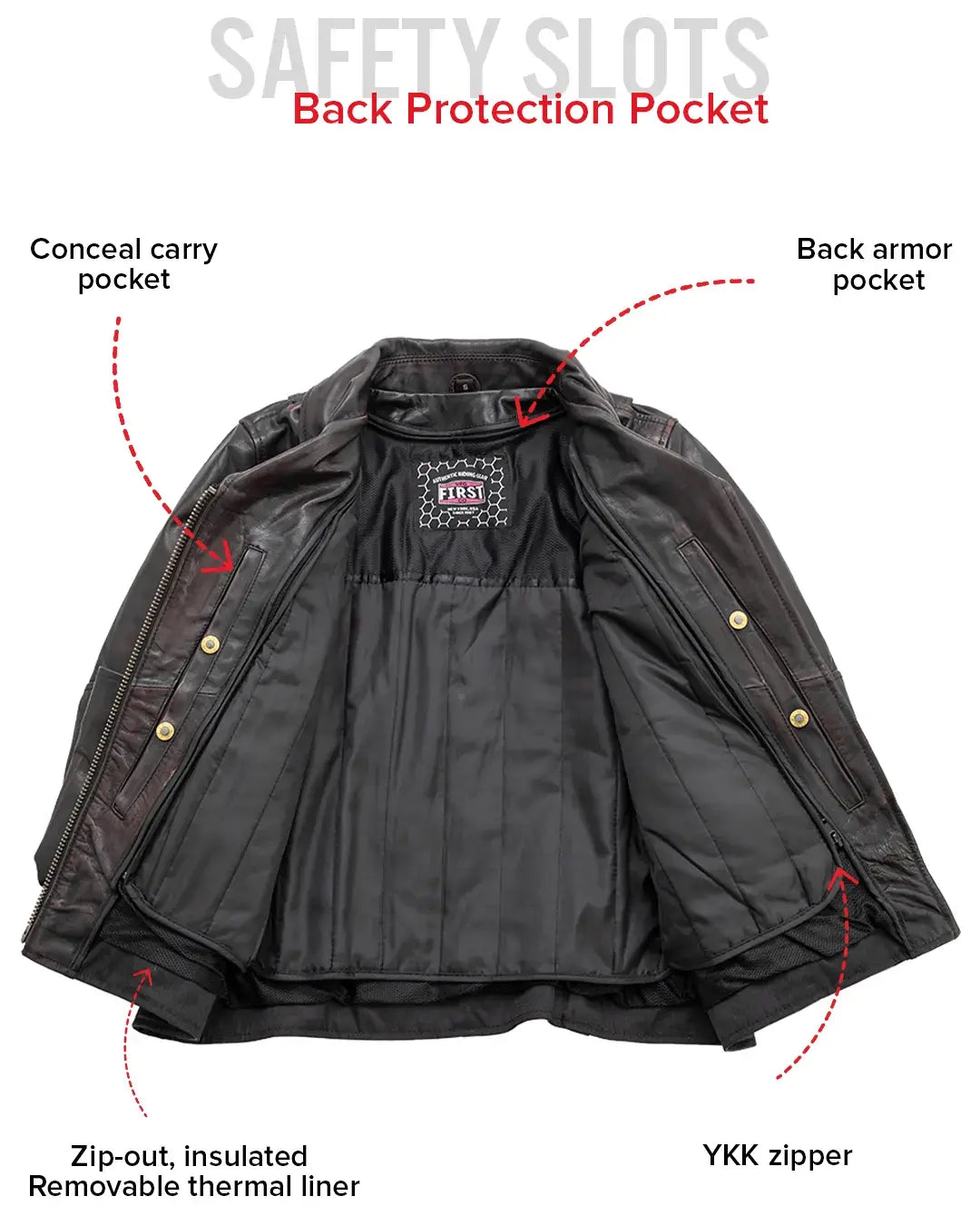 Wildside - Women's Motorcycle Leather Jacket - First Manufacturing Company - Flyclothing LLC