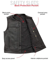 Rampage - Men's Motorcycle Leather Vest - First Manufacturing Company - Flyclothing LLC