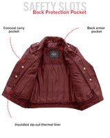 Popstar Women's Motorcycle Leather Jacket - First Manufacturing Company - Flyclothing LLC