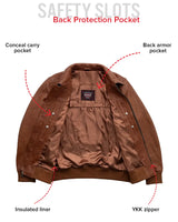 Moto Bomber - Men's Leather Jacket - First Manufacturing Company - Flyclothing LLC