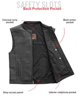 Club House Men's Leather Motorcycle Vest - First Manufacturing Company - Flyclothing LLC