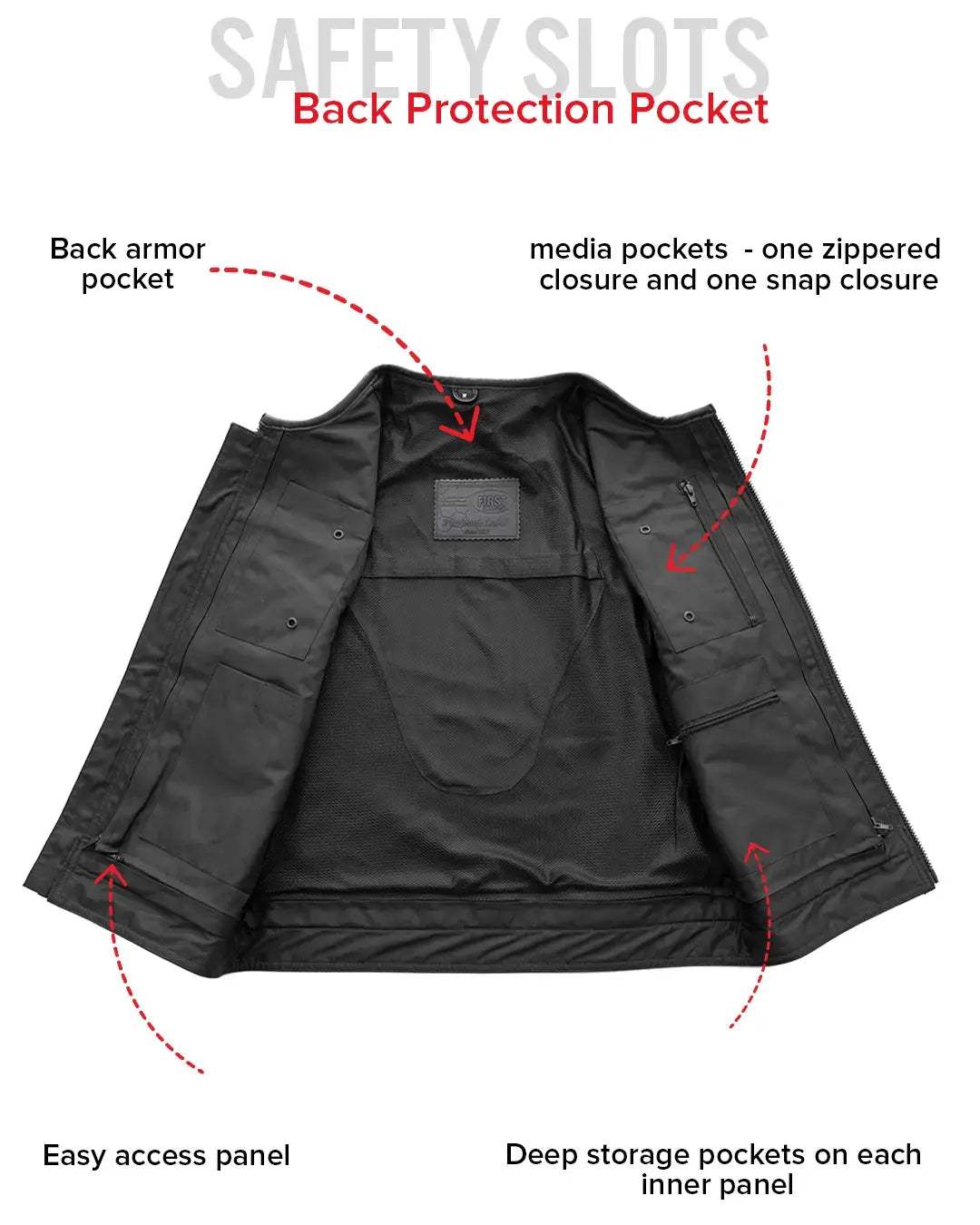 Unbeatable Men's Motorcycle Leather Vest - First Manufacturing Company - Flyclothing LLC