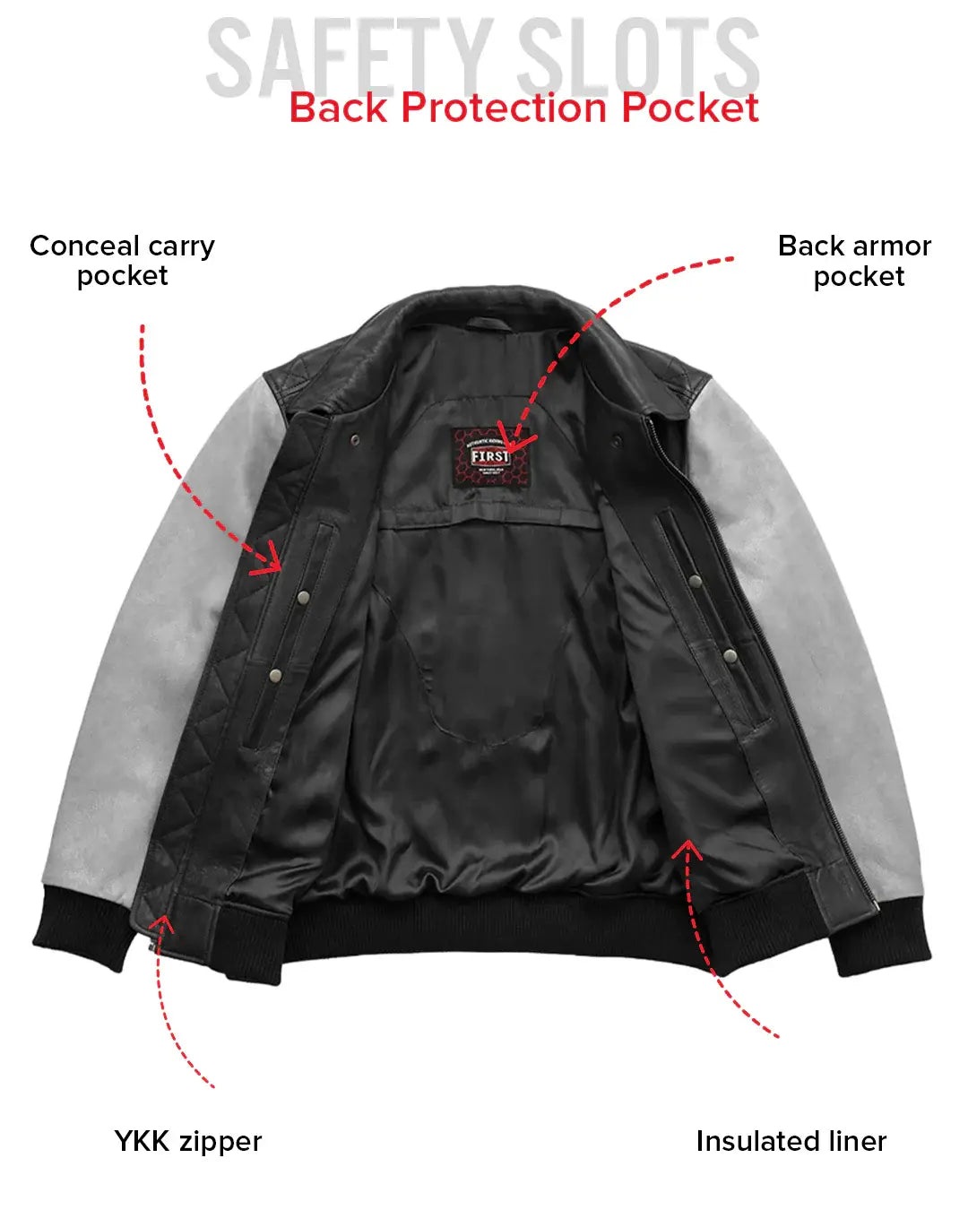 Moto Bomber Two Tone Men's Leather Jacket - First Manufacturing Company - Flyclothing LLC