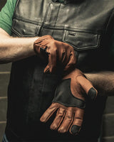 Roper DBL Palm Men's Motorcycle Leather Gloves - First Manufacturing Company - Flyclothing LLC