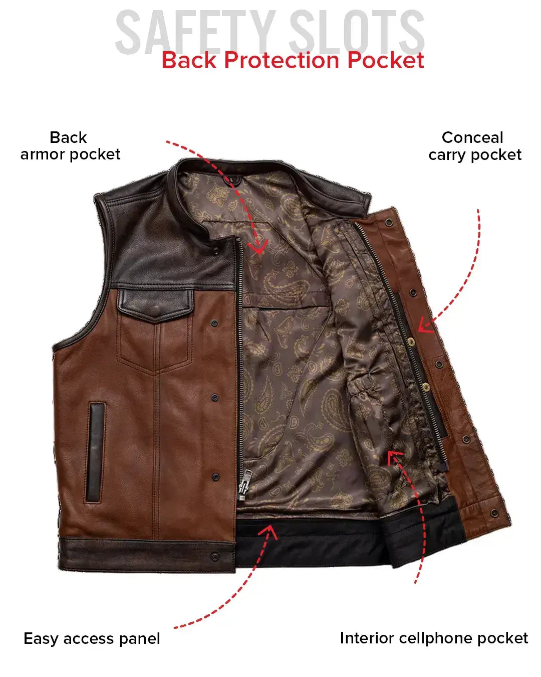Gunner Men's Leather Motorcycle Vest (Limited Edition) - First Manufacturing Company - Flyclothing LLC