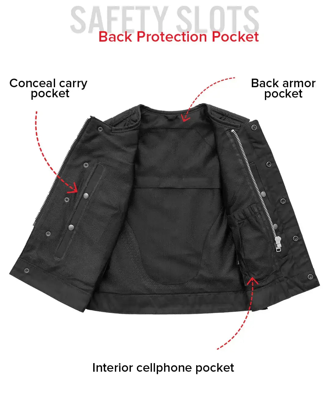 Bonnie Moto Mesh Women's Motorcycle Vest - Diamond Quilt - First Manufacturing Company - Flyclothing LLC