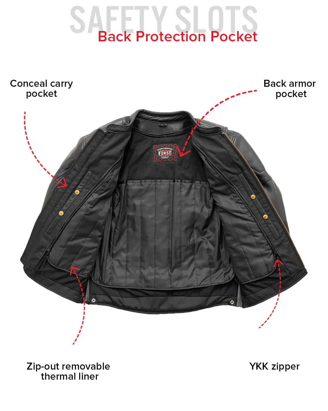 Chaos - Men's Leather Motorcycle Jacket - First Manufacturing Company - Flyclothing LLC