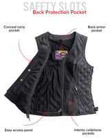 Bandida Women's Motorcycle Leather Vest - First Manufacturing Company - Flyclothing LLC