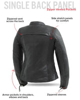 Supastar - Womens Motorcycle Leather Jacket - First Manufacturing Company - Flyclothing LLC
