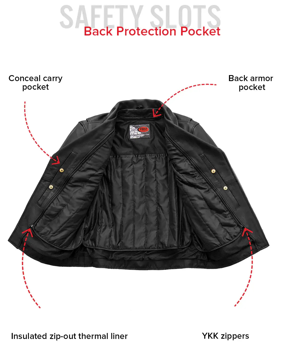 Fillmore Men's Motorcycle Leather Jacket - First Manufacturing Company - Flyclothing LLC