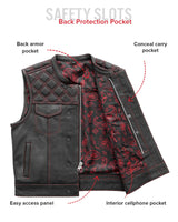 Upside Men's Club Style Leather Vest - First Manufacturing Company - Flyclothing LLC