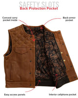 Timber Men's motorcycle leather vest (limited edition) - First Manufacturing Company - Flyclothing LLC