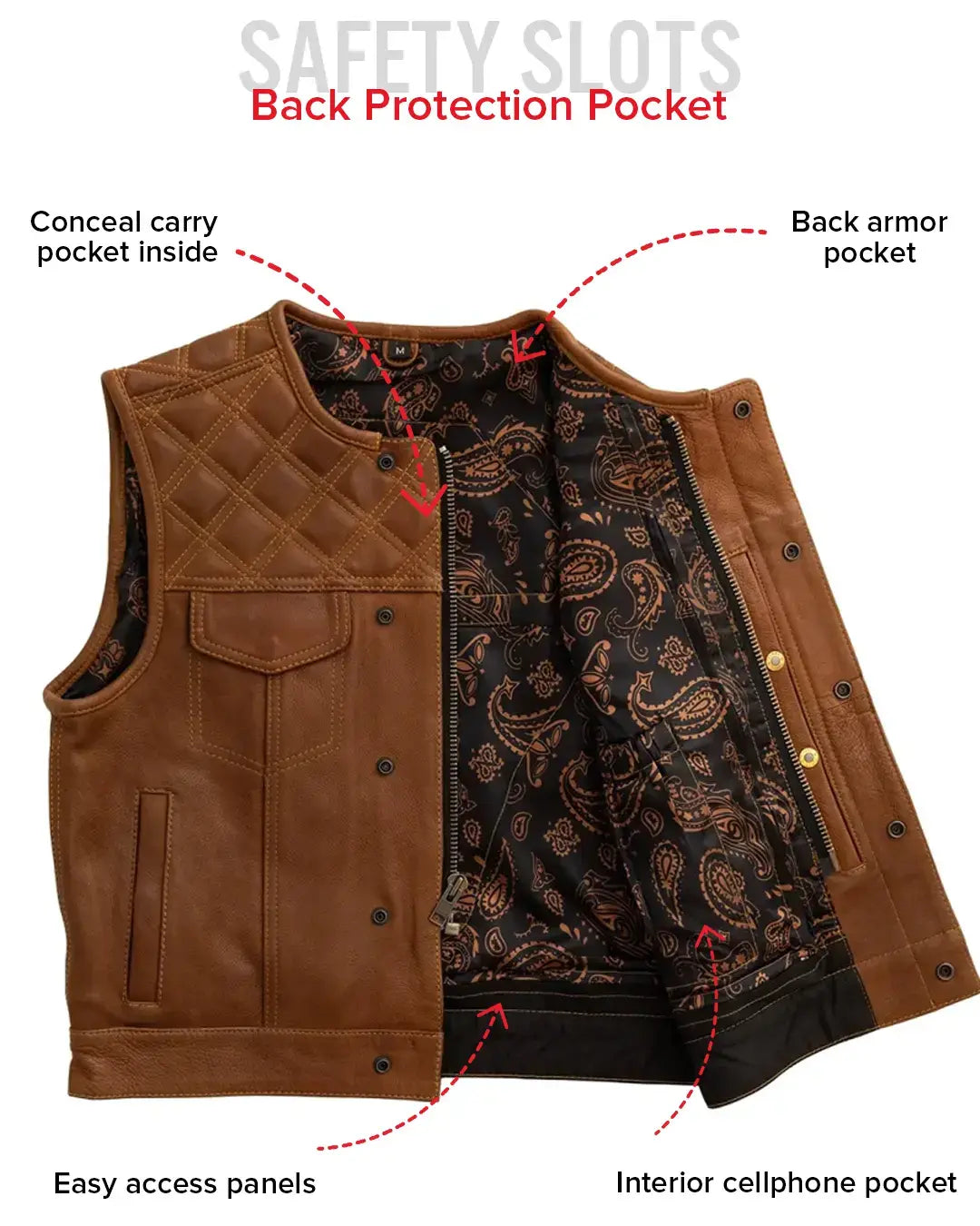 Timber Men's motorcycle leather vest (limited edition) - First Manufacturing Company - Flyclothing LLC
